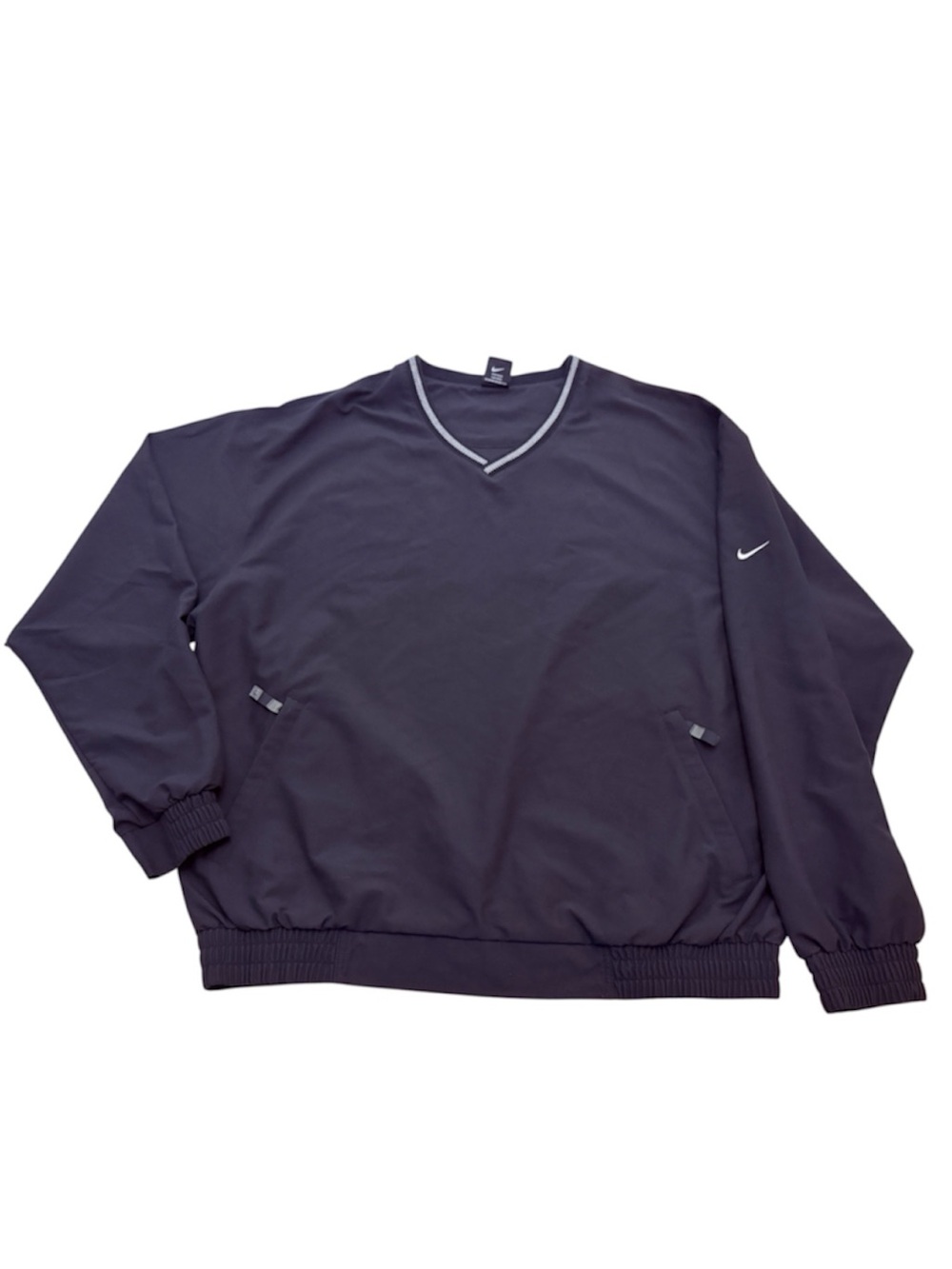Vintage Y2K Nike Golf V-Neck Pullover Windbreaker Jacket Black Men's XL Swoosh